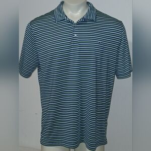 Crown & Ivy Mens Performance Golf Short Sleeve Stripe Polo Shirt Size L